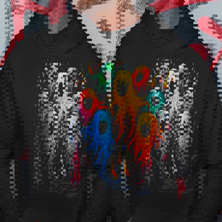 カラフル ハロウィン 幽霊 面白いグラフィックtシャツ パーカー 面白い贈り物