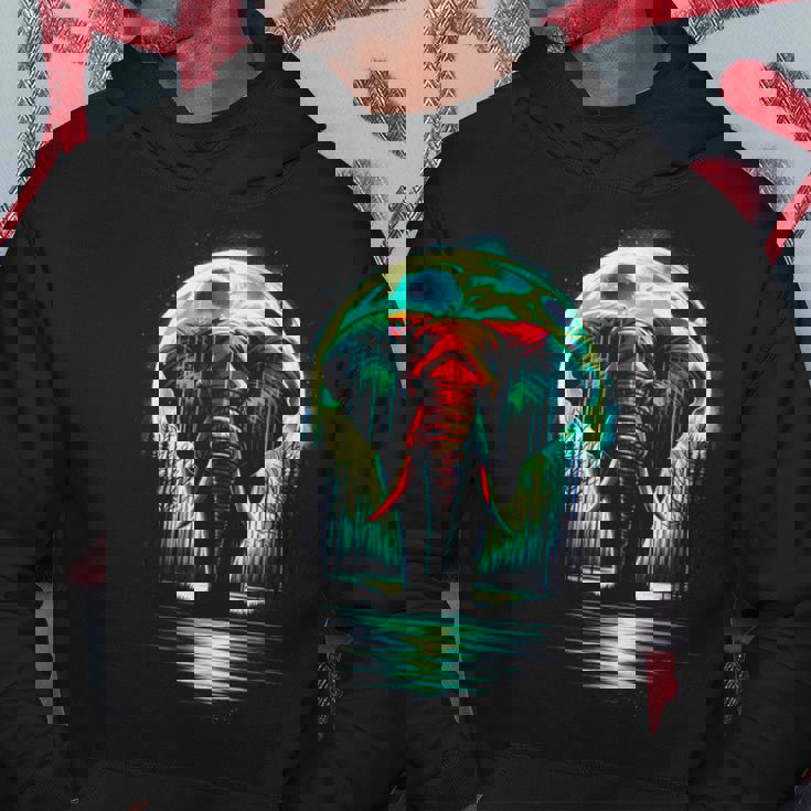 カラフル 象 精霊 動物 かっこいい イラスト アート パーカー 面白い贈り物