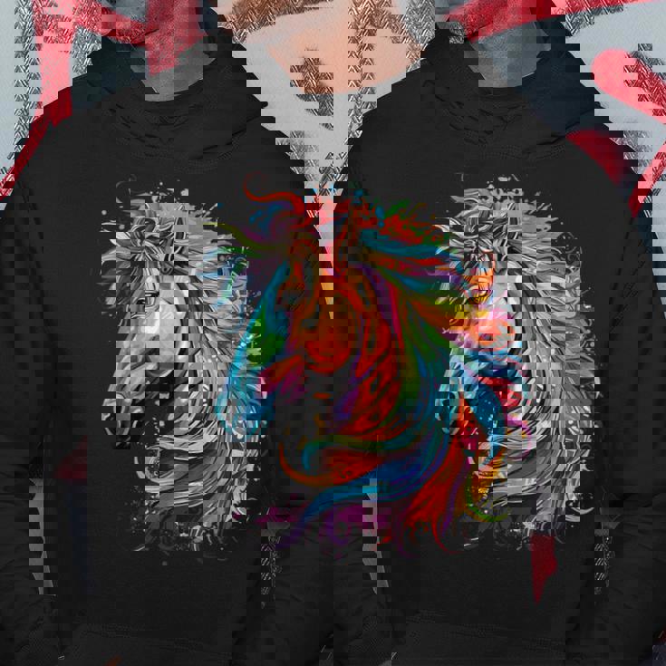 カラフルなアイルランドのドラフト馬愛好家スプラッシュアート パーカー 面白い贈り物