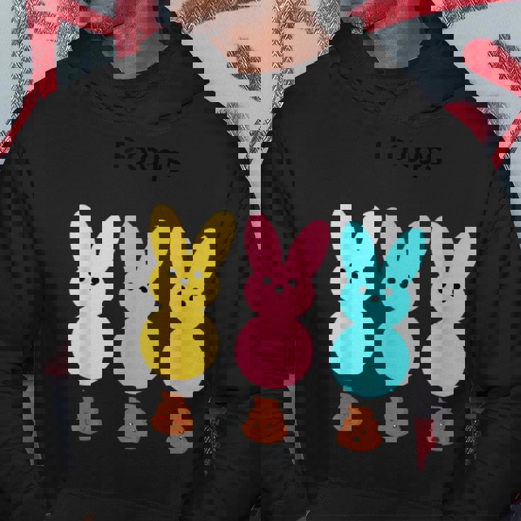 カラフルなマシュマロバニーのうんち パーカー 面白い贈り物