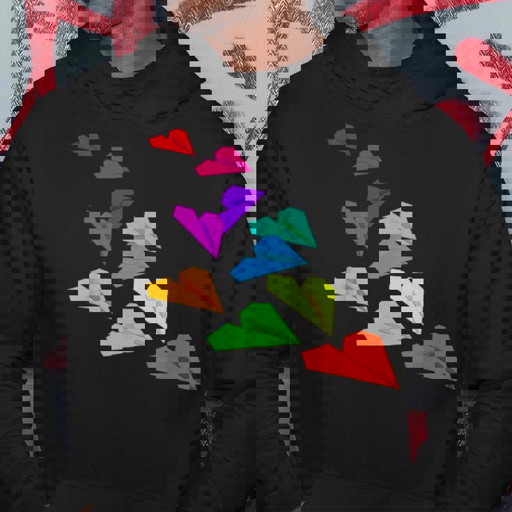 カラフルな紙飛行機デザイン 飛行機愛好家向け パーカー 面白い贈り物