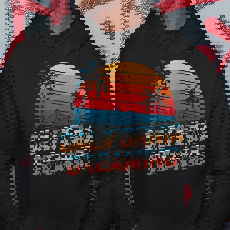 カリフォルニア ドリーミング サンセット ヤシの木 街並み パーカー 面白い贈り物