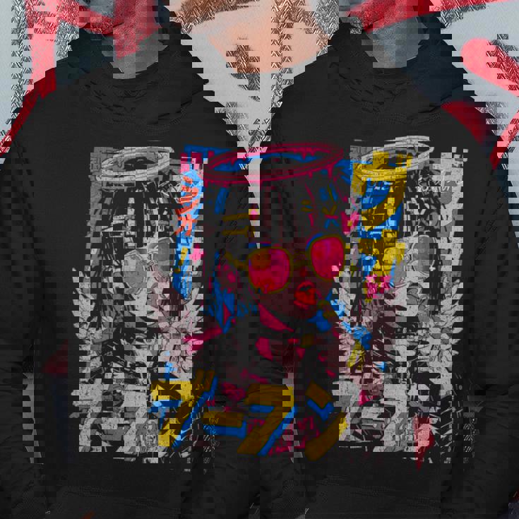 カワイイ ストリートウェア ヒップホップ Hip Hop サイバーパンク エンジェル テックウェア マンガ アニメ パーカー 面白い贈り物