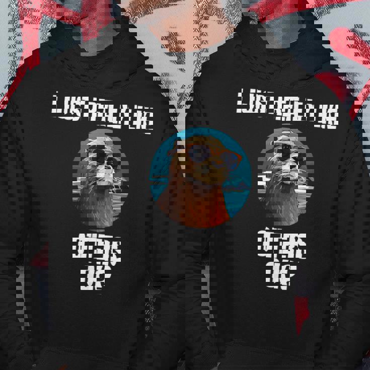 カワウソ 動物 カワウソ パーカー 面白い贈り物