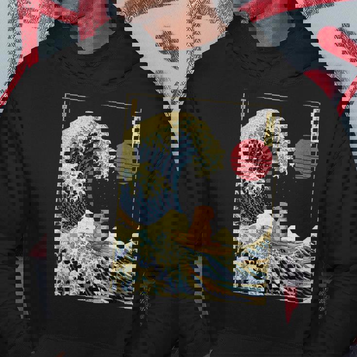 カワウソ 神奈川波 おもしろサーフアニマル パーカー 面白い贈り物