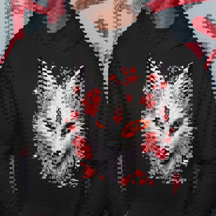 キツネ キツネ キツネ マスク アニメ カワイイ 桜 花 パーカー 面白い贈り物