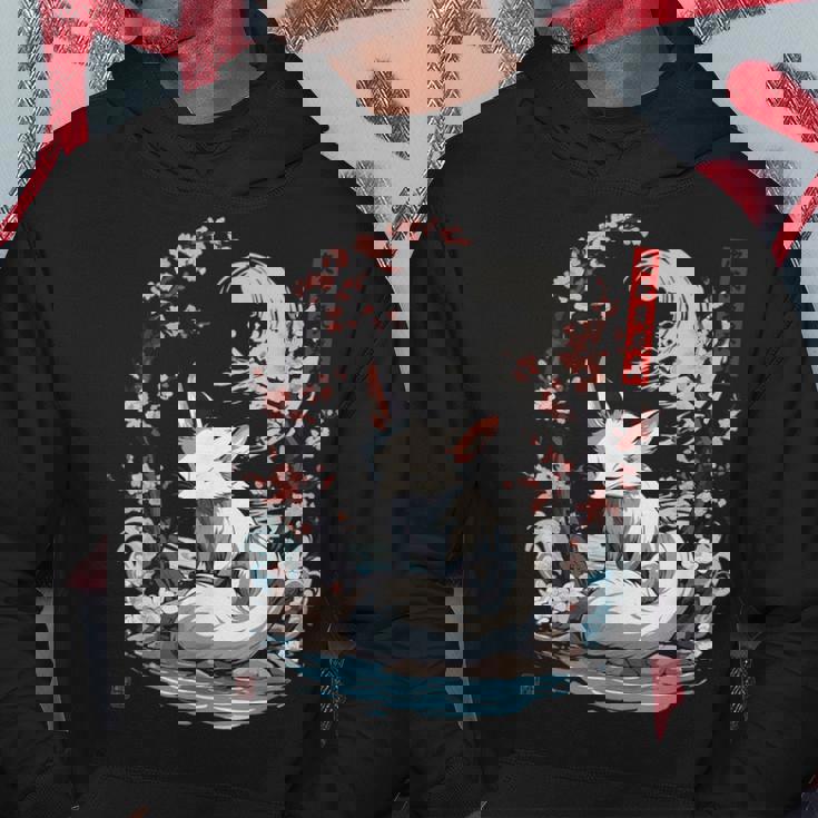 キツネ 妖怪 白狐 幽霊 浮世絵 ヴィンテージ パーカー 面白い贈り物