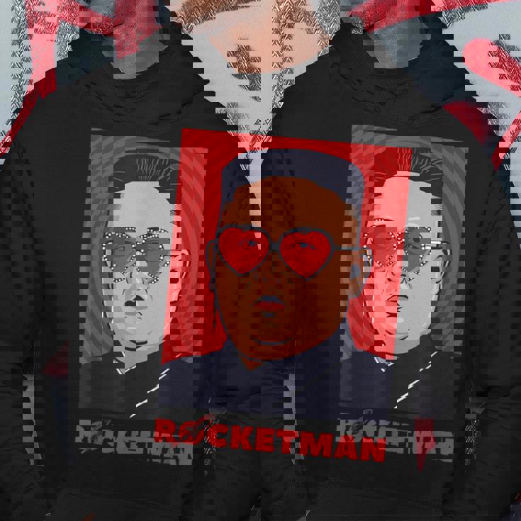 キム・ジョンウン、ファニー・ロケットマン・パロディ・ロックンロール パーカー 面白い贈り物