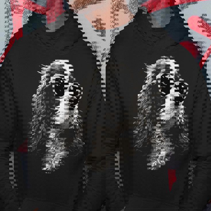 キャバリア・キング・チャールズ・スパニエル犬とサングラス パーカー 面白い贈り物