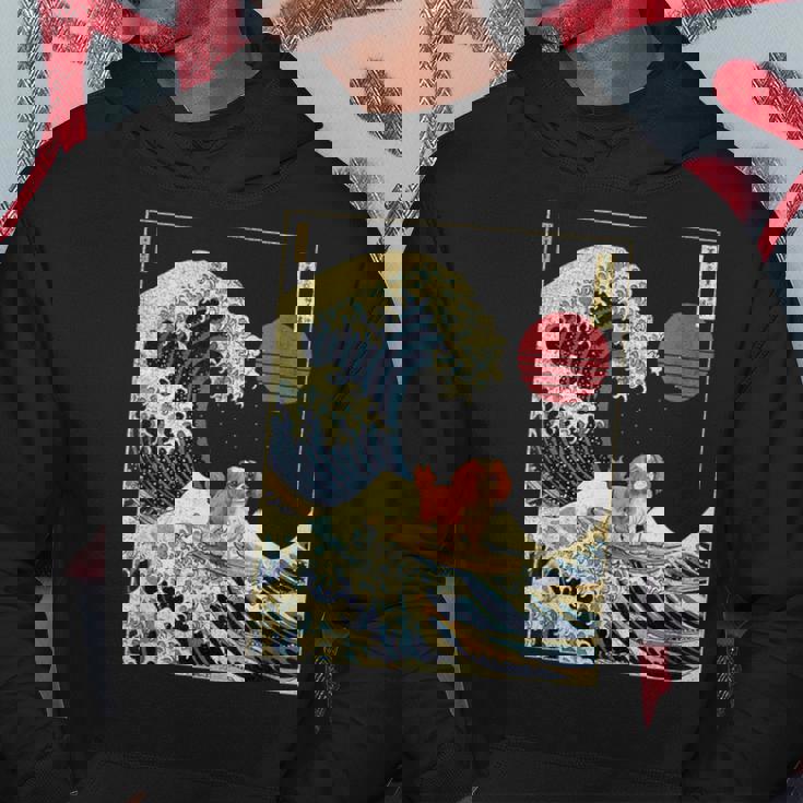 キャバリア王チャールズ・スパニエル 日本神奈川波 面白い パーカー 面白い贈り物