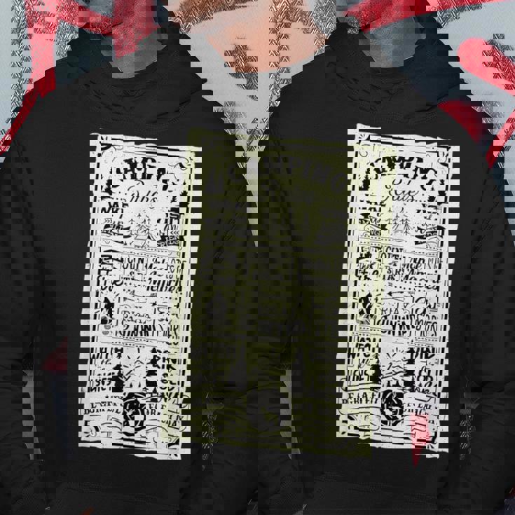 キャンピング ルール 遊び心たっぷりのヴィンテージ調デザイン おもしろ キャンプ パーカー 面白い贈り物