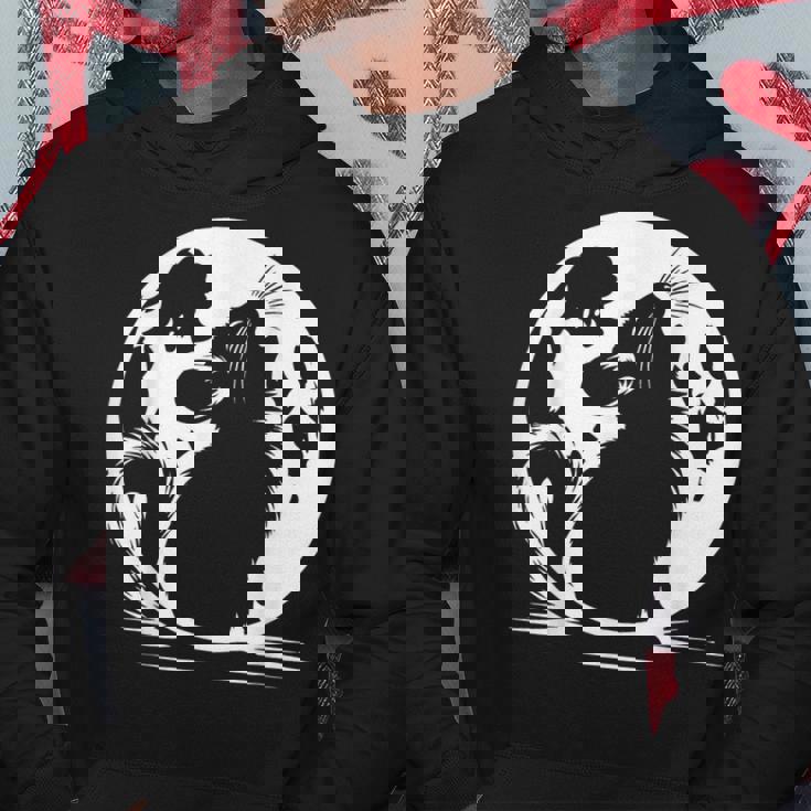 キュートで面白いチンチラが月に吠える パーカー 面白い贈り物