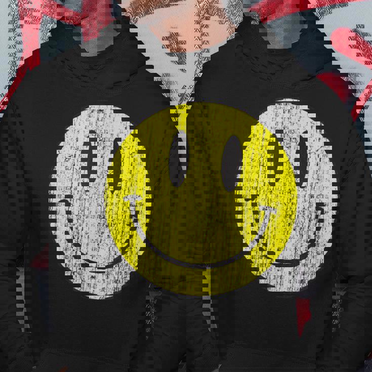 クラシック スマイリーシャツ アンティーク調 80年代風 アシッドハウス アイコン 顔文字 パーカー 面白い贈り物