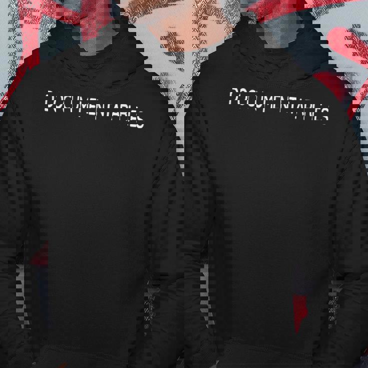 クラシックドキュメンタリー映画愛好家 モダンフォント ドキュメンタリーアイデア パーカー 面白い贈り物