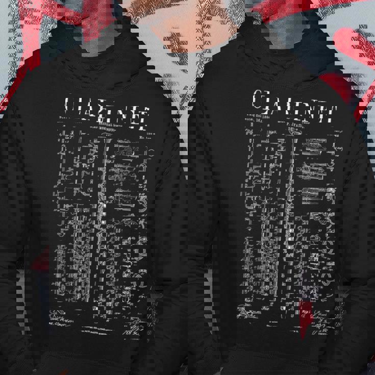 クラリネット ヴィンテージ 特許 クラリネット主義者 図面プリント パーカー 面白い贈り物