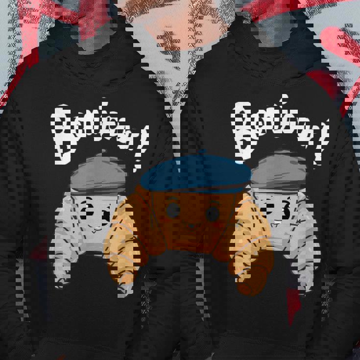 クロワッサン ボンジュール フレンチ 挨拶 フランス ベーキング 朝食 パーカー 面白い贈り物