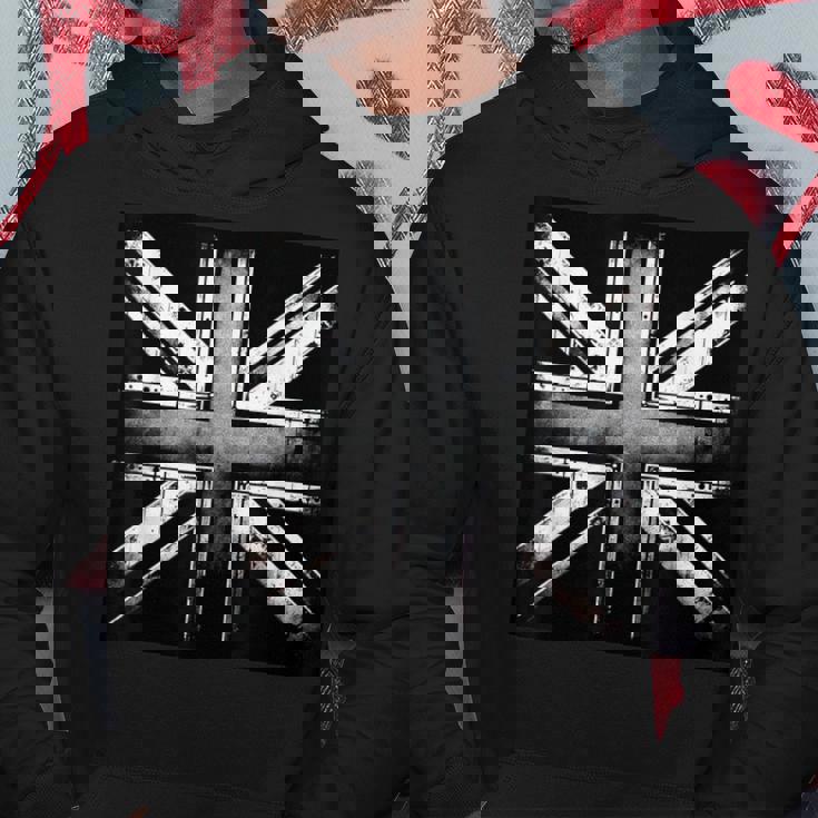 クールで素朴な風化ユニオンジャック モノクロ パーカー 面白い贈り物