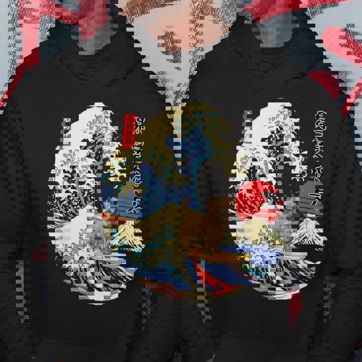 ケアンテリア 日本の神奈川波 サーフ 忠実な犬 パーカー 面白い贈り物