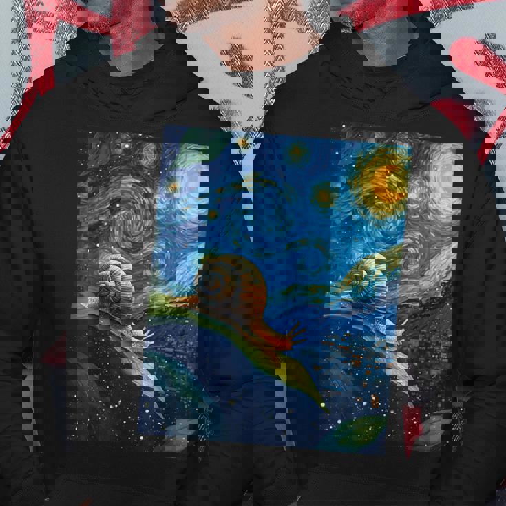 ゴッホの星空の夜のカタツムリスローモーバー動物愛好家 パーカー 面白い贈り物