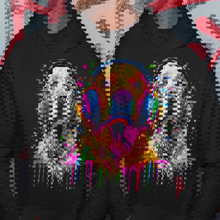 ゴールデンレトリバー 恋人 ポップアートカラー ファニー ゴールデンレトリバー パーカー 面白い贈り物