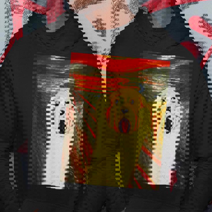 ゴールデンレトリバー 面白いtシャツ 犬 ムンクの叫び かわいい メンズ 子供 おもしろ 服 グッズ ネタ パーカー 面白い贈り物