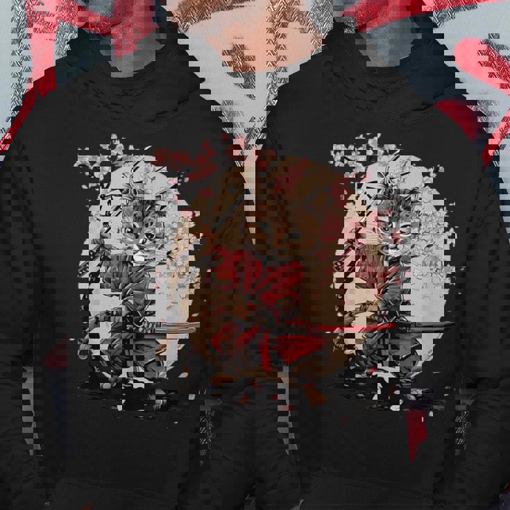 サムライキャット 日本戦士 サクラツリー 日本忍者 猫 パーカー 面白い贈り物