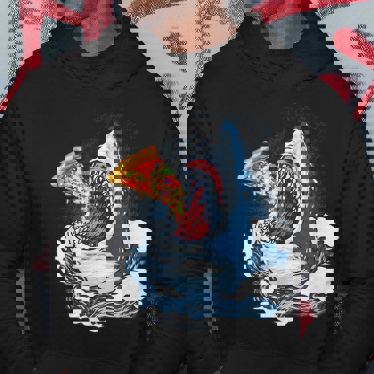 サメが食べるピザ サメグッズ ジョーズ パーカー 面白い贈り物