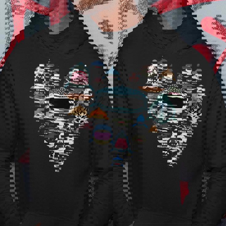 サメの識別の種類 サメの顔 シャークハート パーカー 面白い贈り物