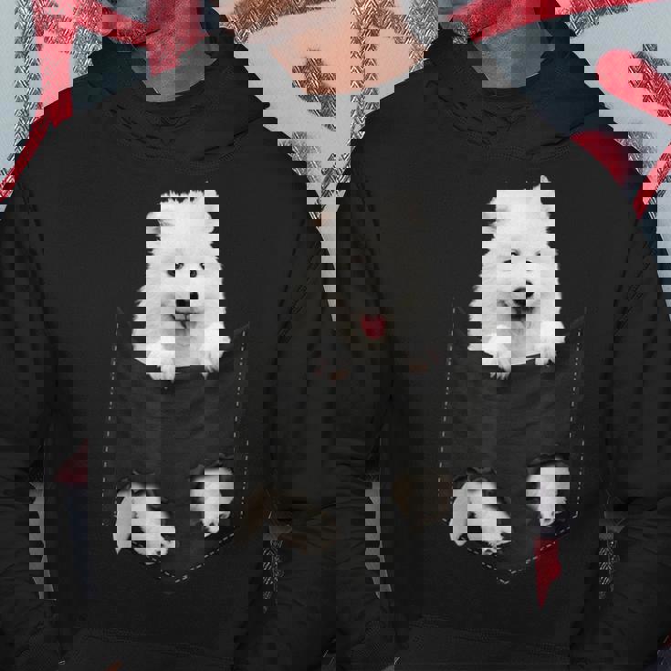 サモエド犬愛好家のためのポケットの中の面白いサモエド パーカー 面白い贈り物