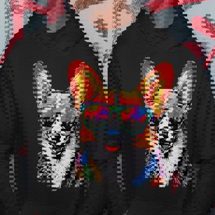 サングラスとコーギー ウェルシュ・コーギー犬 甘いウェルシュ・コーギー パーカー 面白い贈り物