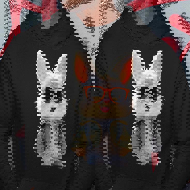 サングラスをかけたうさぎ 茶色のうさぎ かわいいうさぎ パーカー 面白い贈り物