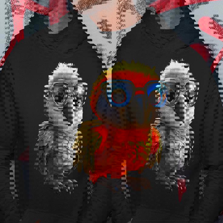 サングラスをかけたインコ コンゴウインコ オカメインコ かわいいインコ パーカー 面白い贈り物