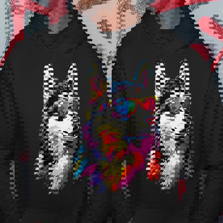 サングラスをかけたハスキー犬 私はシベリアンハスキーが大好きです。 パーカー 面白い贈り物