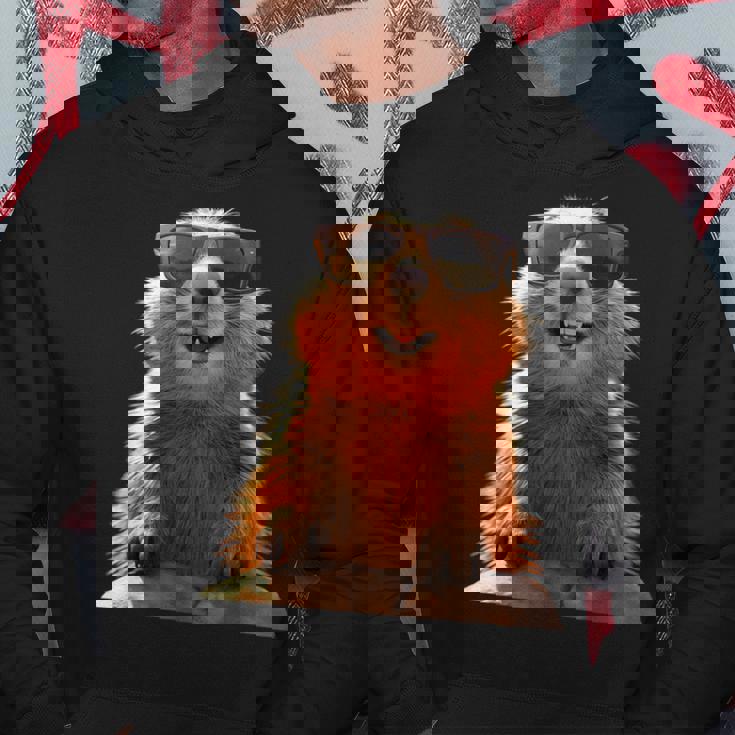 サングラスをかけたマーモット 齧歯類 地リス マーモット パーカー 面白い贈り物