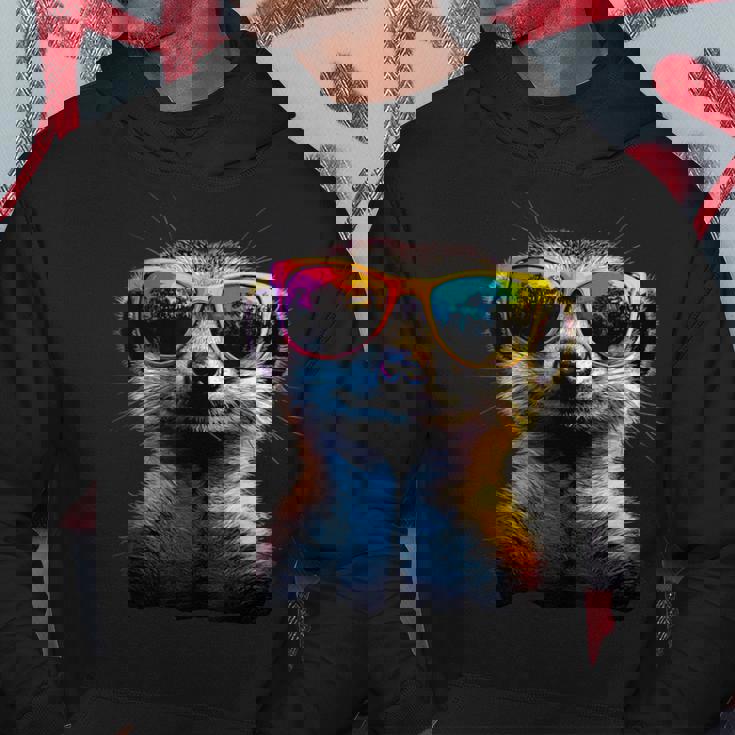 サングラスをかけたミーアキャット カラフルかわいいミーアキャット パーカー 面白い贈り物