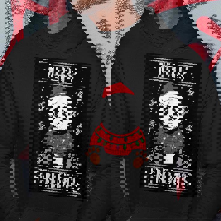 サンタ帽子付きパンダ 醜いクリスマス X-Mas パーカー 面白い贈り物