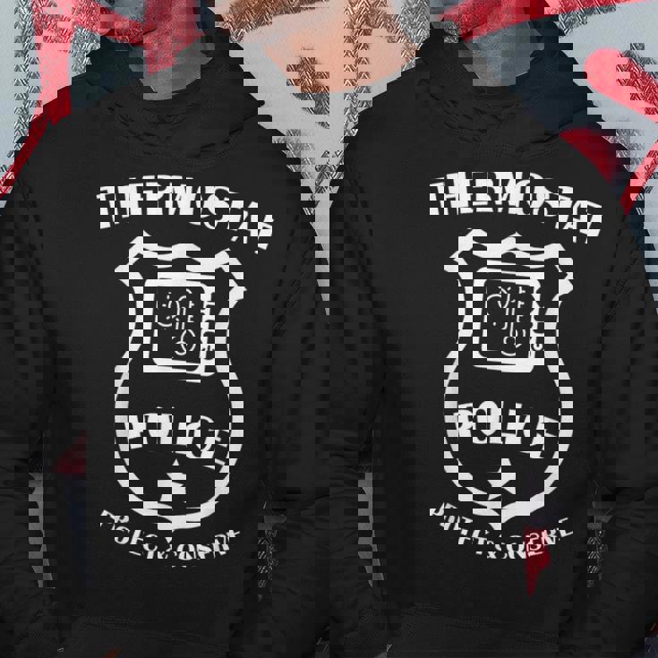 サーモスタット ポリス Protect & Conserve 父の日 Dad メンズ パーカー 面白い贈り物