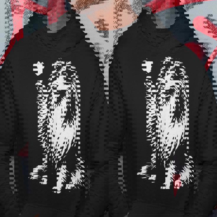 シェットランド・シープドッグ お座り犬 ハート シェルティ グラフィック デザイン パーカー 面白い贈り物