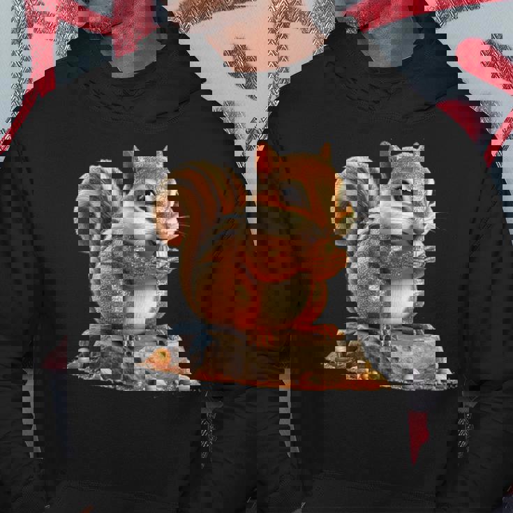 シマリス 森林 動物 木 リス 水彩 パーカー 面白い贈り物