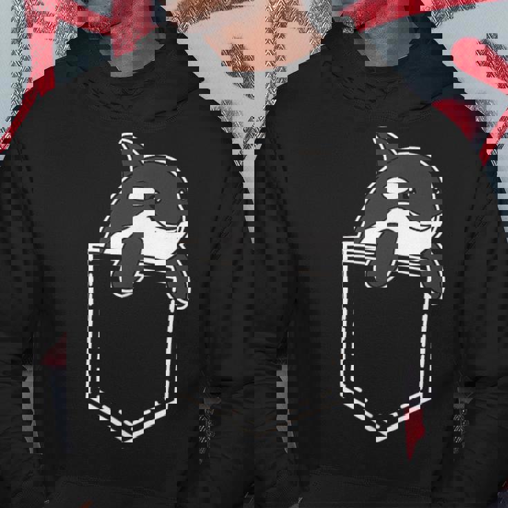 シャチポケット おもしろシャチ シャチ 海の動物 パーカー 面白い贈り物