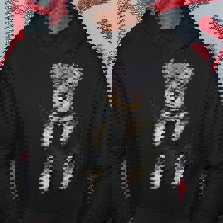 シュナウザー犬のポケットパピーギフト パーカー 面白い贈り物