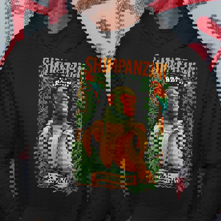 シンパンジーニ バナニーニ イタリアンブレイン チンパンジーとバナナ パーカー 面白い贈り物