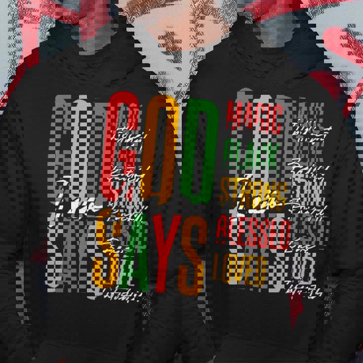 ジューンティーンス・ブラック・ガール・クリスチャン・ゴッドは私が強く祝福されていると言う パーカー 面白い贈り物