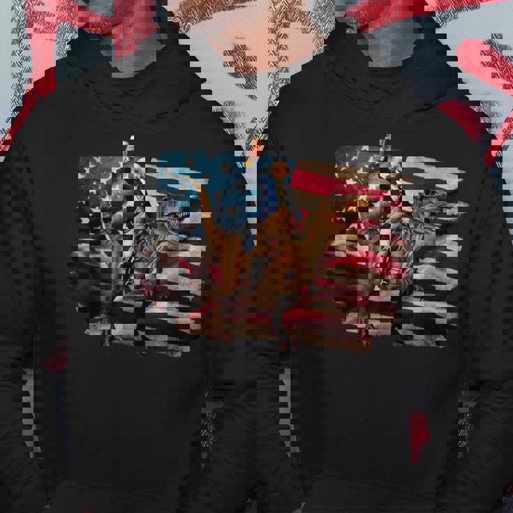 ジョージ・ワシントン ライディング A ダイナソー 面白い 4Th Of July デザイン パーカー 面白い贈り物