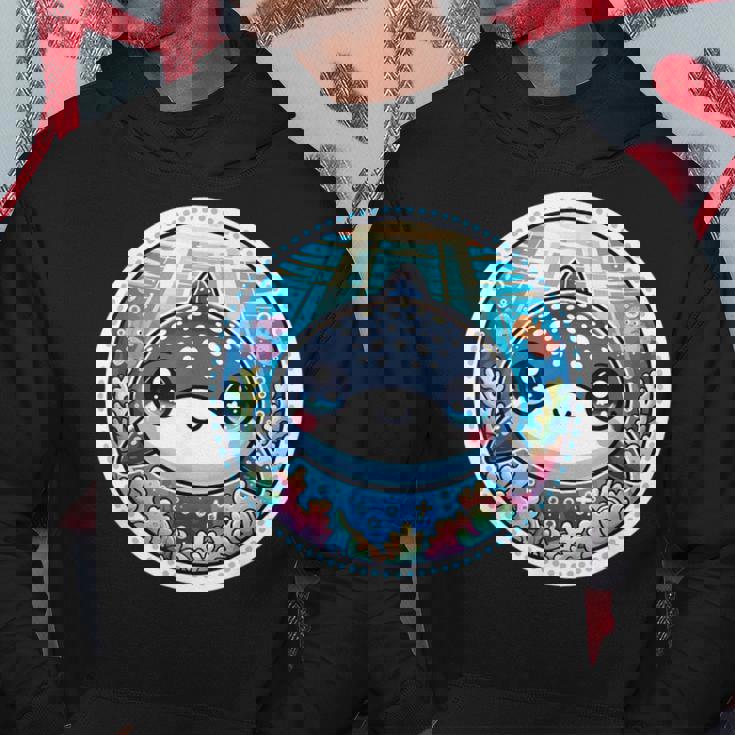 ジンベイザメ、ジンベエザメのアニメ、カワイイ・ジンベエザメ パーカー 面白い贈り物