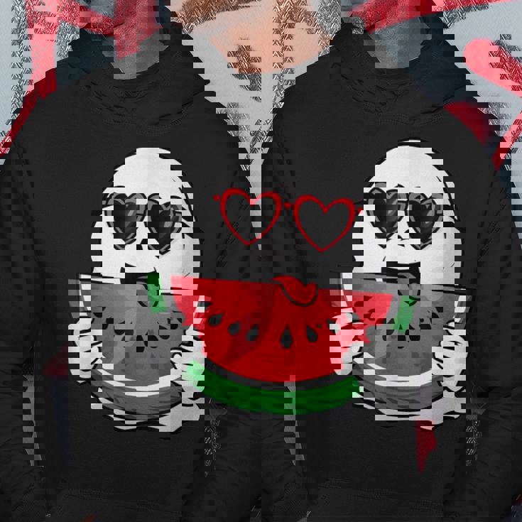 スイカを食べるかわいい幽霊 サマーウィーン ハロウィンコスチューム パーカー 面白い贈り物