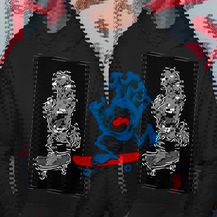 スクリーミング スケートボードハンド パーカー 面白い贈り物