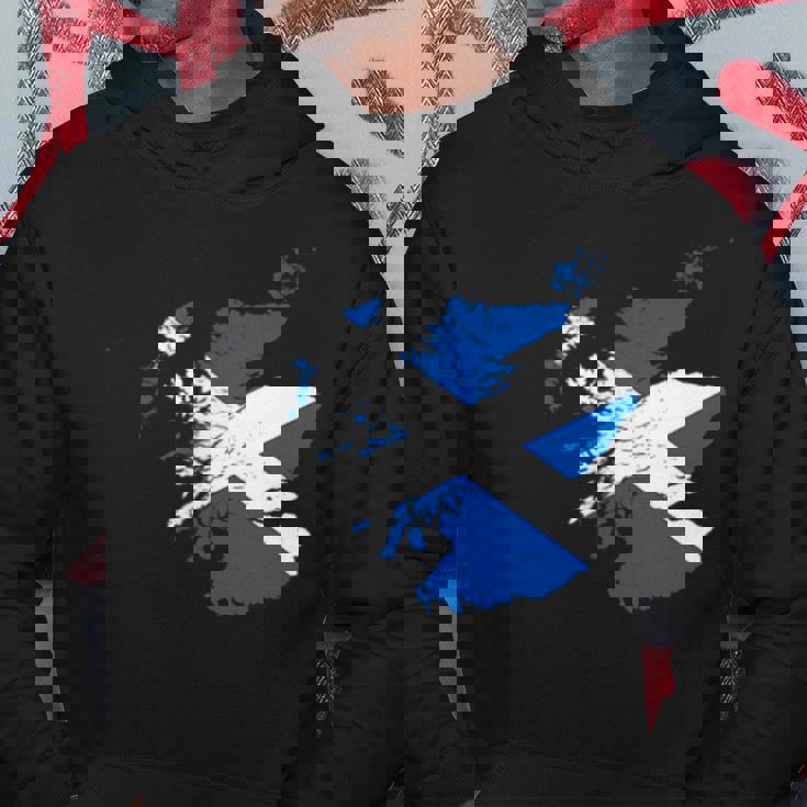 スコットランドの地図と旗の胸のロゴ スコットランドのお土産 パーカー 面白い贈り物