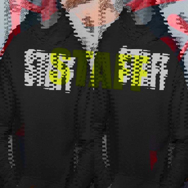 スタッフ社員 イベントスタッフ表裏 黄文字 パーカー 面白い贈り物