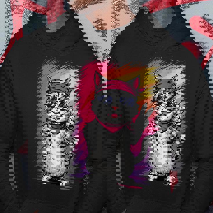 ストリートスタイル 猫 グラフィティ アート ストリートアート パーカー 面白い贈り物